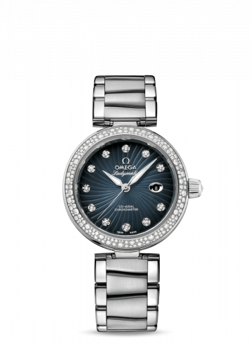 Omega LadyMatic Co-Axial 34 Stainless Steel Diamond Grey Bracelet