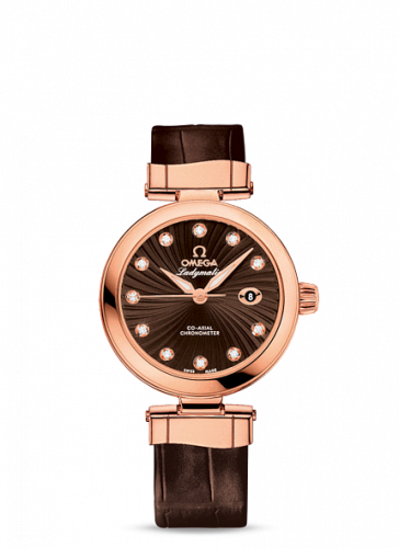 Omega LadyMatic Co-Axial 34 Red Gold Brown