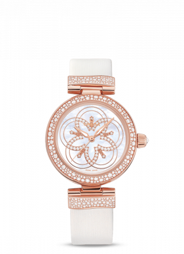 Omega LadyMatic Co-Axial 34 Sedna Gold Diamond Flower MOP