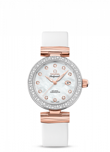 Omega LadyMatic Co-Axial 34 Stainless Steel Sedna Gold Diamond MOP
