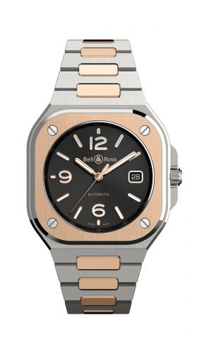 Bell & Ross BR 05 Stainless Steel Rose Gold Black Bracelet