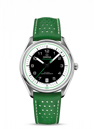Omega Seamaster Master Co-Axial 39.5 Olympic Timekeeper Stainless Steel Black Green