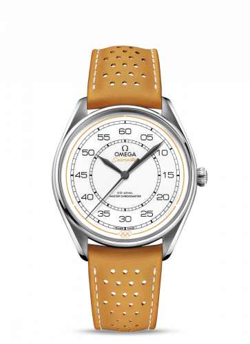 Omega Seamaster Master Co-Axial 39.5 Olympic Timekeeper Stainless Steel White Yellow