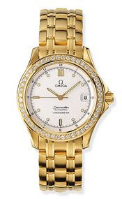 Omega Seamaster 120M Automatic 36.25 Yellow Gold Diamond White