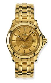 Omega Seamaster 120M Quartz 36.25 Yellow Gold Champagne