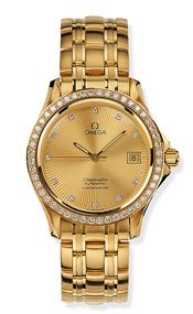 Omega Seamaster 120M Automatic 36.25 Yellow Gold Diamond Champagne