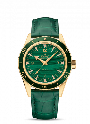 Omega Seamaster 300 Co-Axial Master Chronometer Yellow Gold Malachite