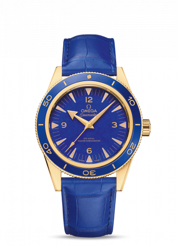 Omega Seamaster 300 Co-Axial Master Chronometer Yellow Gold Lapis Lazuli