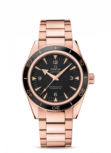 Omega Seamaster 300 Master Co-Axial Sedna Gold Black Bracelet