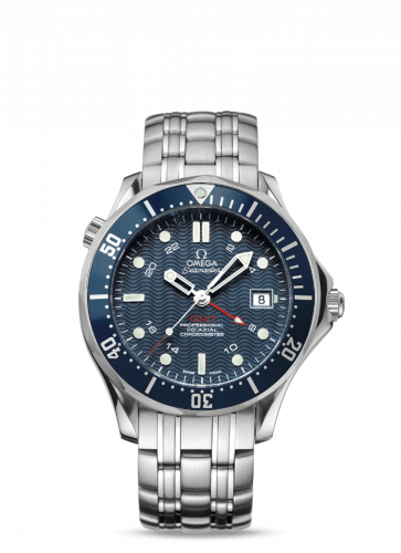 Omega Seamaster Diver 300M Co-Axial 41 GMT Stainless Steel Blue Bracelet