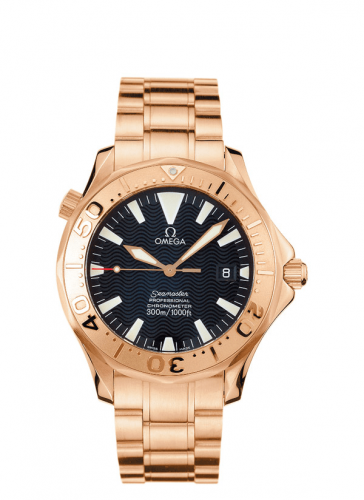 Omega Seamaster Diver 300M Automatic 41 Red Gold Black Bracelet