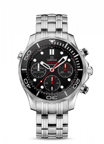Omega Seamaster Diver 300M Co-Axial 44 Chronograph Stainless Steel Black Bracelet