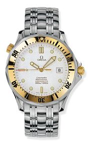 Omega Seamaster Diver 300M Automatic 41 Stainless Steel Yellow Gold White Bracelet