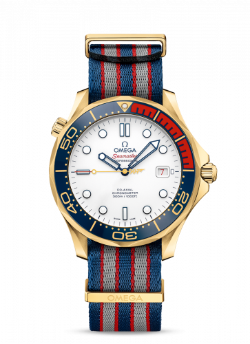 Omega Seamaster Diver 300M Co-Axial 41 Yellow Gold James Bond Commander's Watch