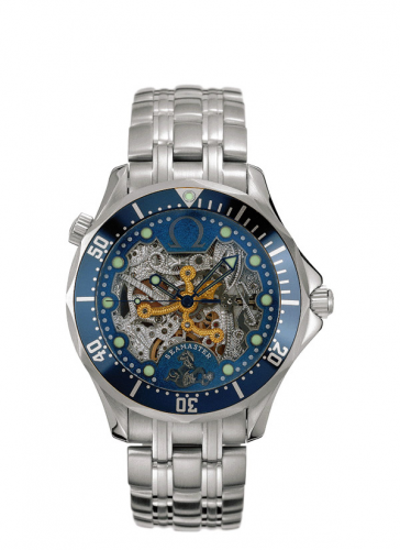 Omega Seamaster Diver 300M Automatic 41 White Gold Skeleton Bracelet 50th Anniversary