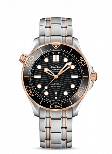 Omega Seamaster Diver 300M Master Co-Axial 42 Stainless Steel Sedna Gold Black Bracelet
