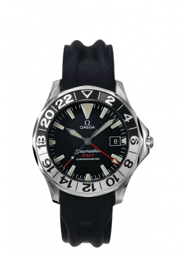 Omega Seamaster Diver 300M Automatic 41 GMT Stainless Steel Black Rubber