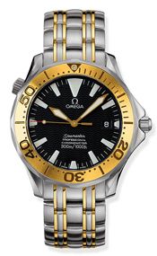 Omega Seamaster Diver 300M Automatic 41 Stainless Steel Yellow Gold Black Bracelet