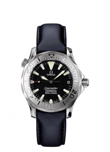 Omega Seamaster Diver 300M Automatic 36.25 White Gold Black Rubber