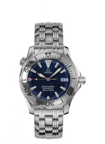 Omega Seamaster Diver 300M Quartz 36.25 Stainless Steel Electric Blue Bracelet