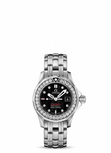 Omega Seamaster Diver 300M Quartz 28 Stainless Steel Diamond Black Bracelet