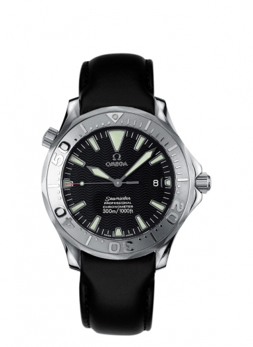 Omega Seamaster Diver 300M Automatic 41 Stainless Steel White Gold Black Leather