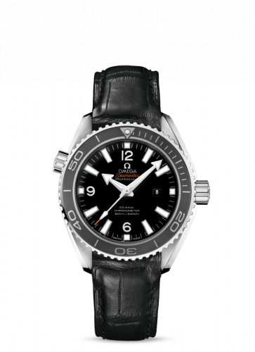 Omega Seamaster Planet Ocean 600M Co-Axial 37.5 Stainless Steel Black Alligator