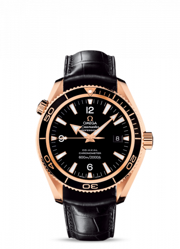 Omega Seamaster Planet Ocean 600M Co-Axial 42 Red Gold Black Alligator