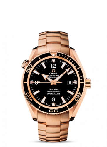 Omega Seamaster Planet Ocean 600M Co-Axial 42 Red Gold Black Bracelet