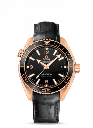 Omega Seamaster Planet Ocean 600M Co-Axial 42 Red Gold Black Alligator