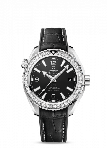 Omega Seamaster Planet Ocean 600M Co-Axial 39.5 Master Chronometer Stainless Steel Diamond Black Alligator