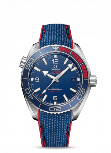 Omega Seamaster Planet Ocean 600M Co-Axial 43.5 Master Chronometer Stainless Steel Blue Rubber PyeongChang 2018