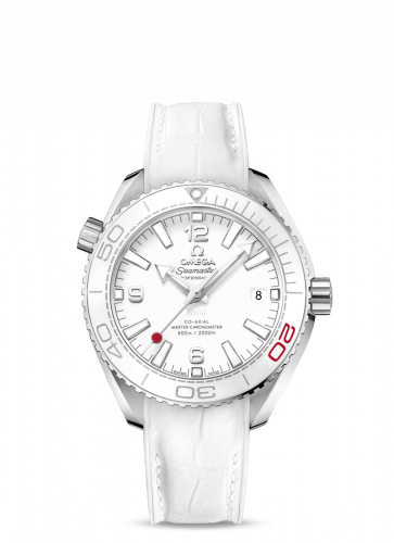Omega Seamaster Planet Ocean 600M Co-Axial 39.5 Master Chronometer Stainless Steel White Alligator