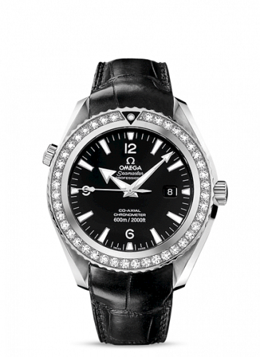 Omega Seamaster Planet Ocean 600M Co-Axial 45.5 Stainless Steel Diamond Black Alligator