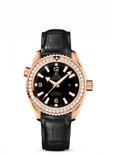 Omega Seamaster Planet Ocean 600M Co-Axial 37.5 Red Gold Diamond Alligator