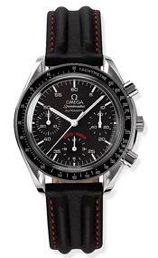 Omega Speedmaster Reduced Stainless Steel Black Strap AC Milan
