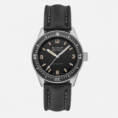 Blancpain Fifty Fathoms Bathyscaphe Stainless Steel Hodinkee Black Canvas