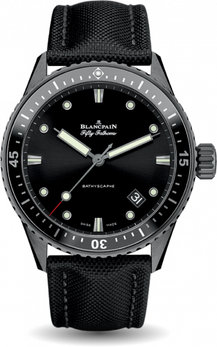 Blancpain Fifty Fathoms Bathyscaphe Ceramic Black Canvas