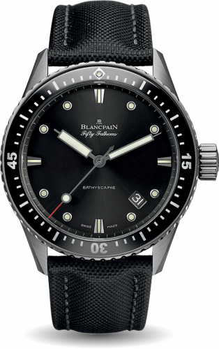 Blancpain Fifty Fathoms Bathyscaphe Titanium Black Black Canvas