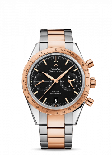 Omega Speedmaster 57 Co-Axial Stainless Steel Red Gold Black Bracelet