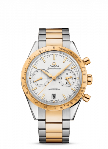 Omega Speedmaster 57 Co-Axial Stainless Steel Yellow Gold Silver Bracelet