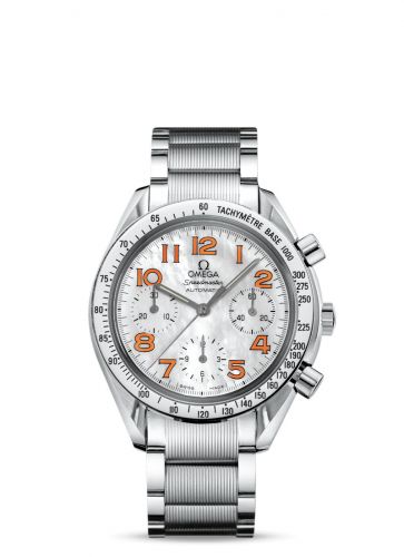 Omega Speedmaster Reduced Ladies Stainless Steel MOP-Orange Bracelet