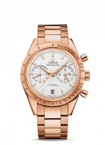 Omega Speedmaster 57 Co-Axial Red Gold Silver Bracelet