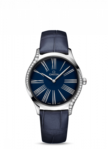 Omega De Ville Trésor 36 Stainless Steel Blue - Roman Alligator
