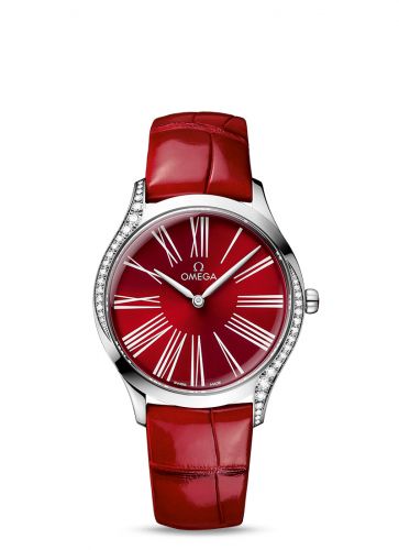 Omega De Ville Trésor 36 Stainless Steel Red - Roman Alligator