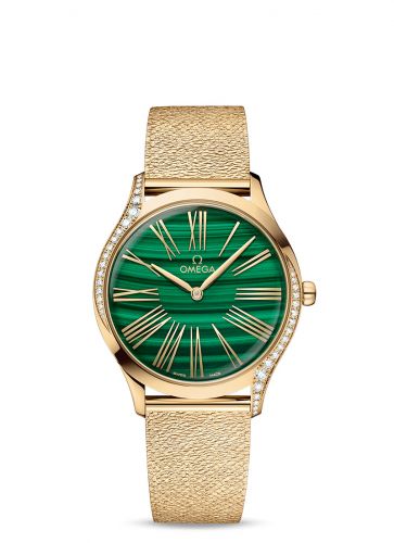 Omega De Ville Trésor 36 Moonshine Gold Malachite Bracelet