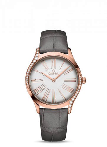 Omega De Ville Trésor 36 Sedna Gold Silver Roman Alligator