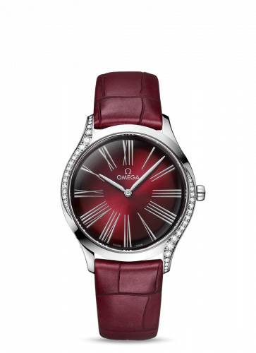 Omega De Ville Trésor 36 Stainless Steel Red - Roman Alligator