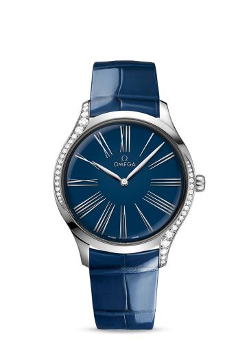 Omega De Ville Trésor 39 Stainless Steel Blue - Roman Alligator