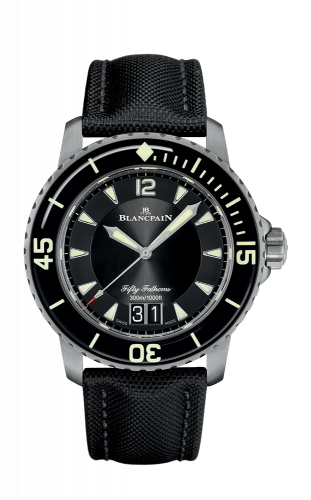 Blancpain Fifty Fathoms Automatique Grande Date Titanium Black Black Canvas